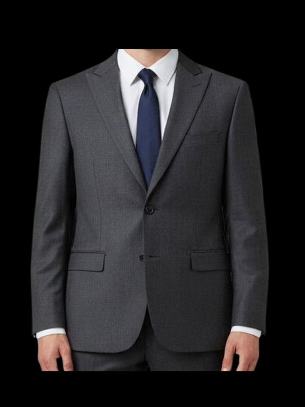 Andrew Fezza Very Nice Dark Grayish/Black Suit Blazer 44R
